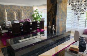 Chimenea Granito Arizona Green y Negro Marquina (2)