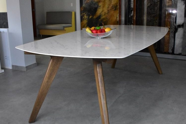 Mesa Porcelanato Blanco Carrara